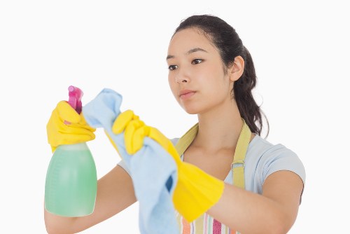 Bathroom deep cleaning focusing on grout and fixtures