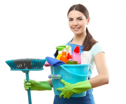 Deep cleaning dust and debris after construction work in a home